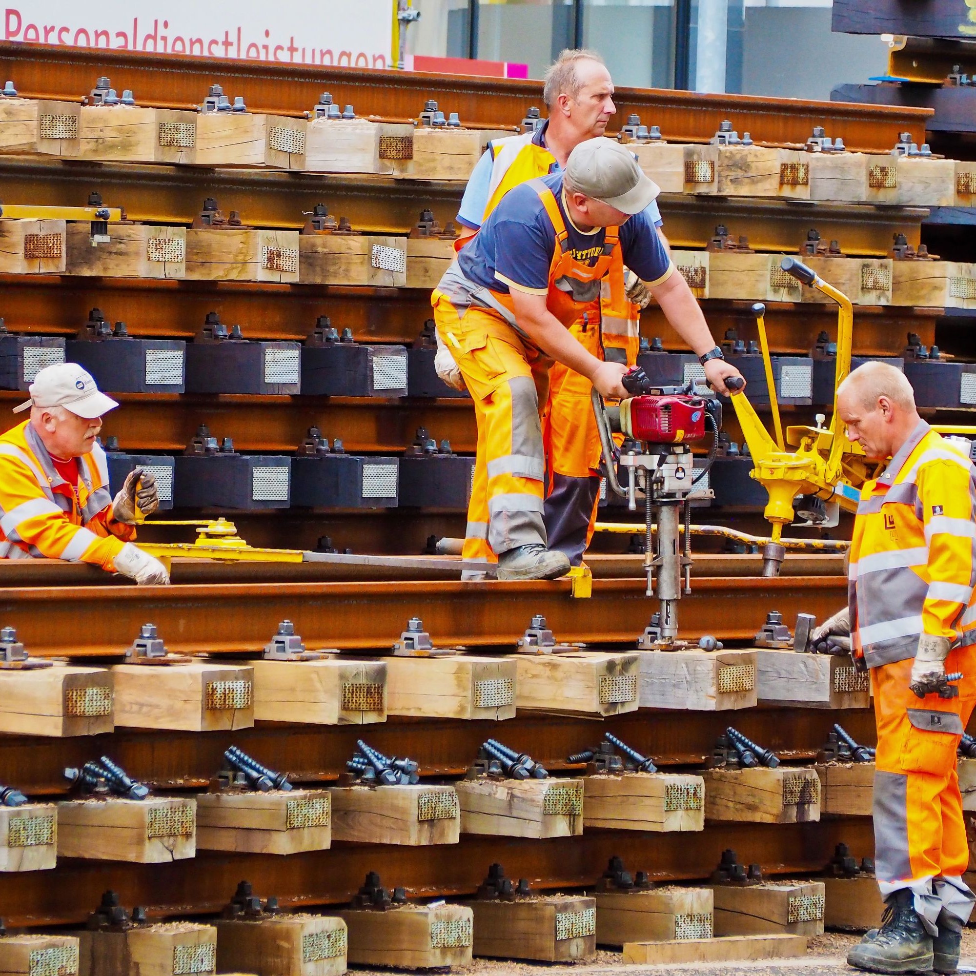 Harte Arbeit auf Baustelle