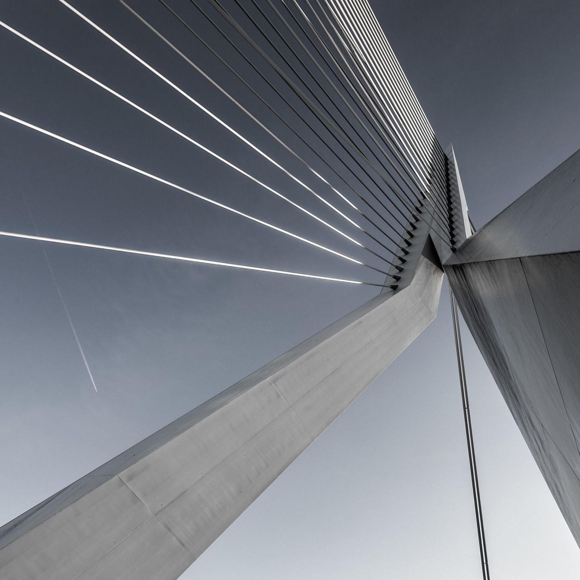 Hängebrücke aus Stahl und Beton