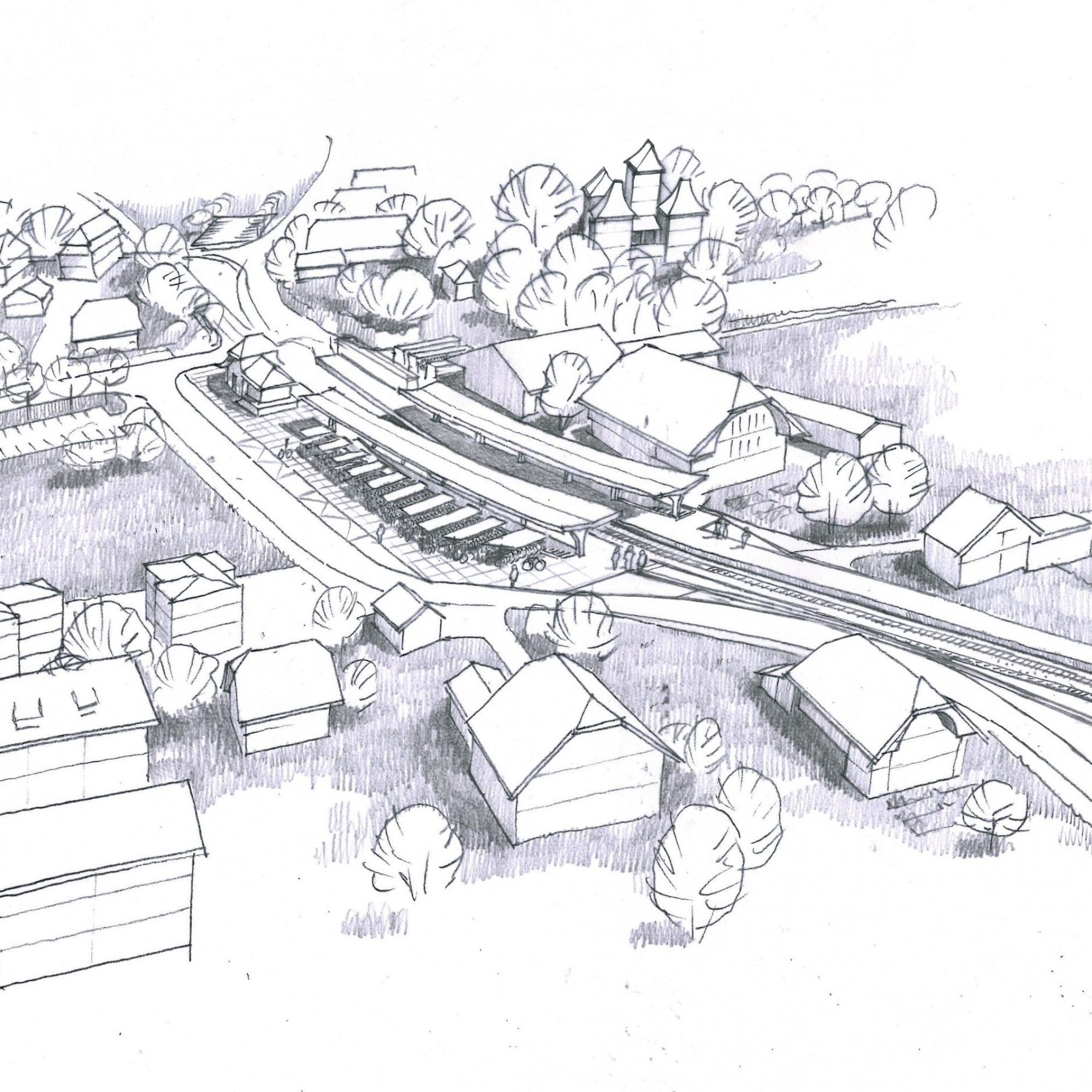 Visualisierung von neuem Bahnhof Jegenstorf