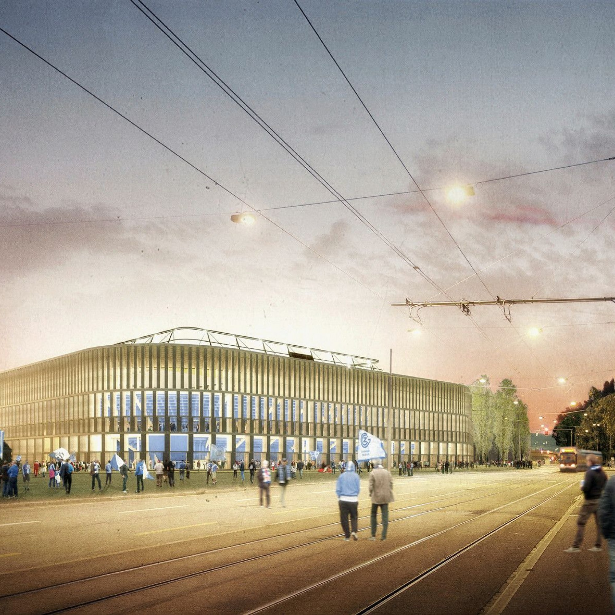 Visualisierung von neuem Hardturmstadion in Zürich