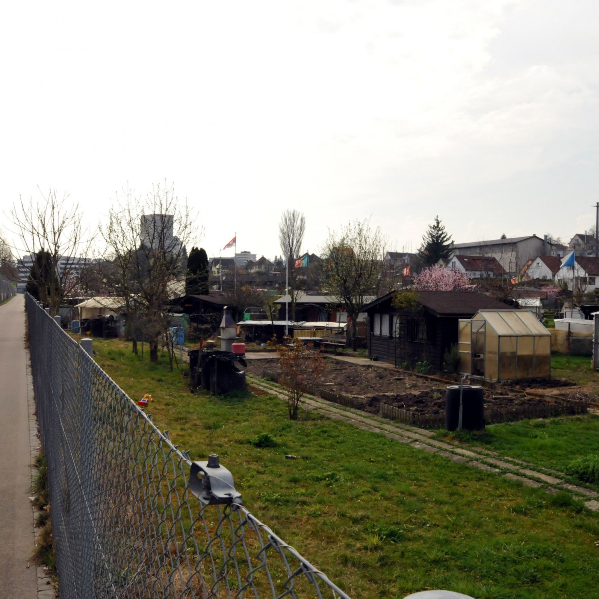 Schrebergärten an der Thurgauerstrasse zwischen Zürich und Opfikon