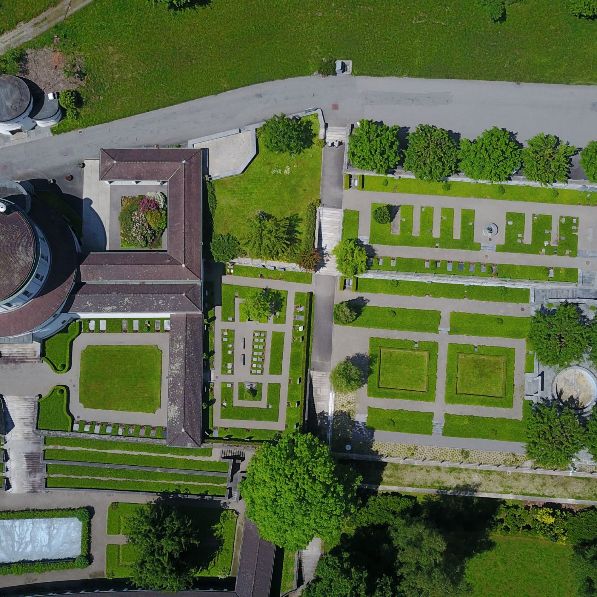 Luftaufnahme vom alten Krematorium in Luzern