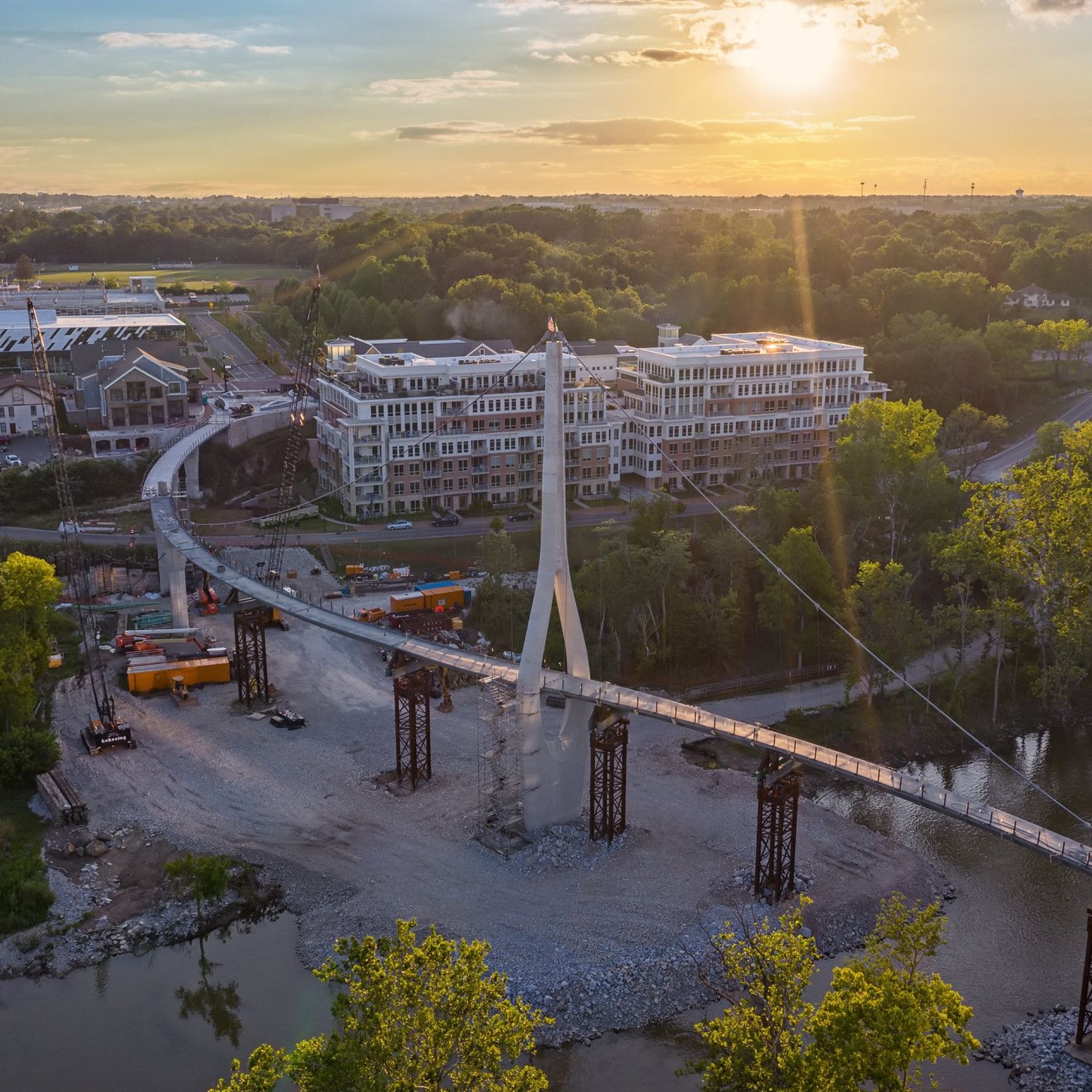 Brücke in Dublin Ohio im Bau