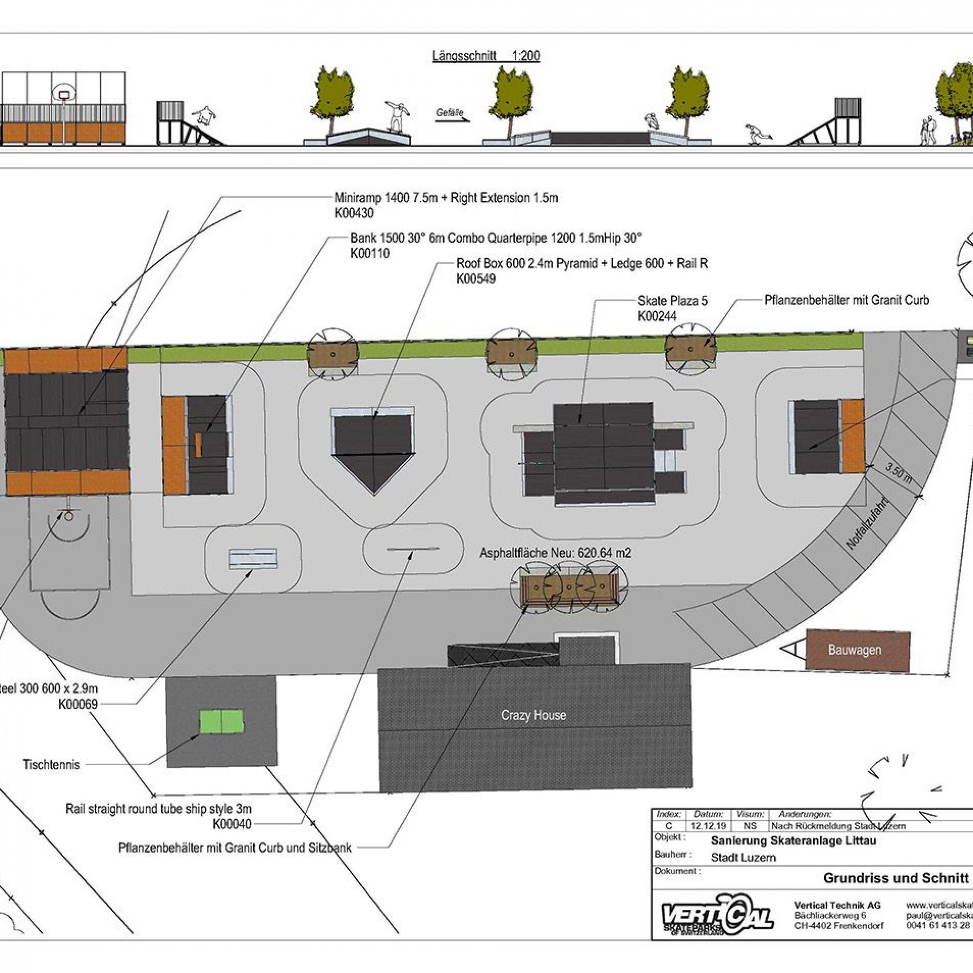 Visualisierung neuer Skate- und Freizeitpark in Ruopigen