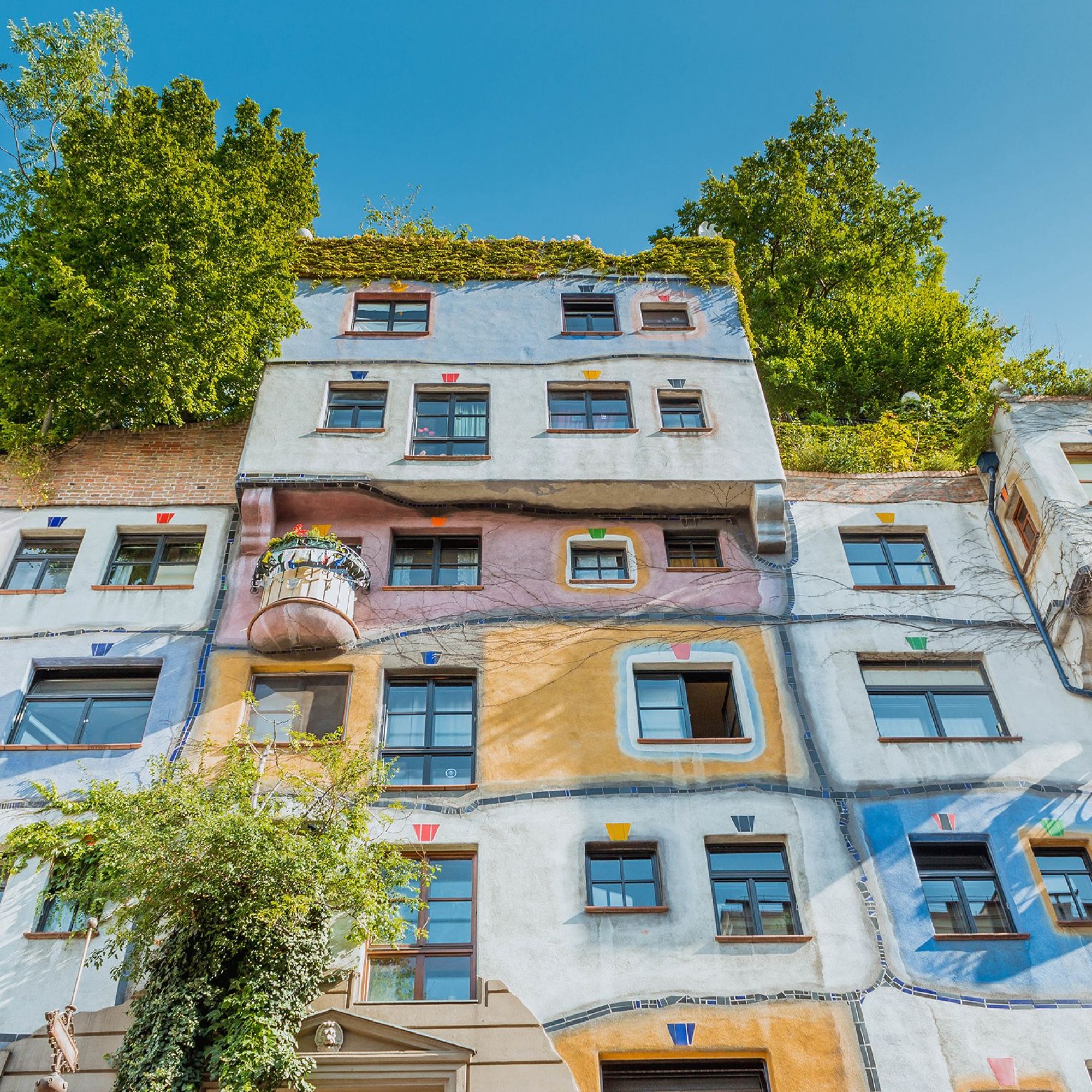 Hundertwasserhaus in Wien, Fassade.