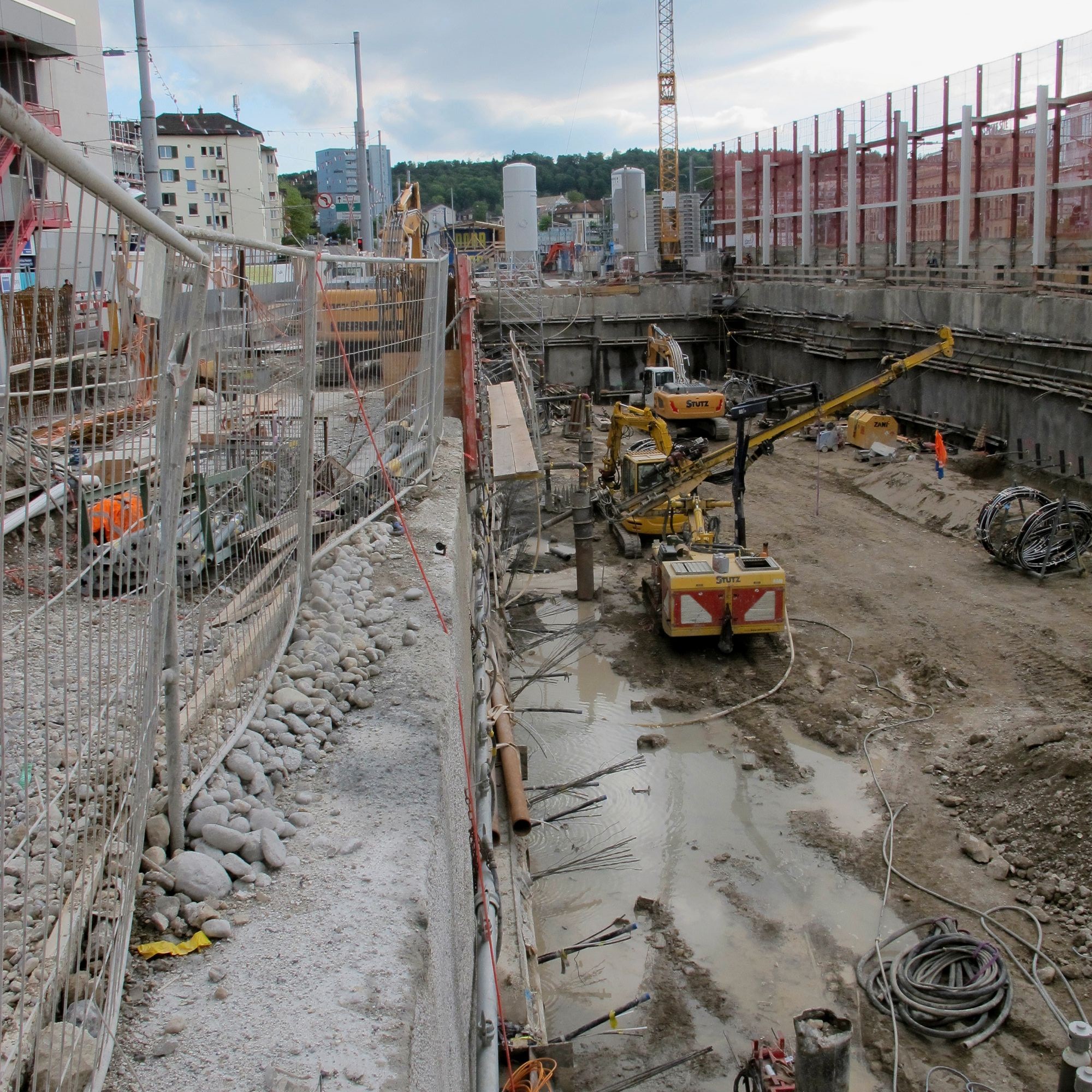 Baustelle zum Franklinturm in Zürich-Oerlikon
