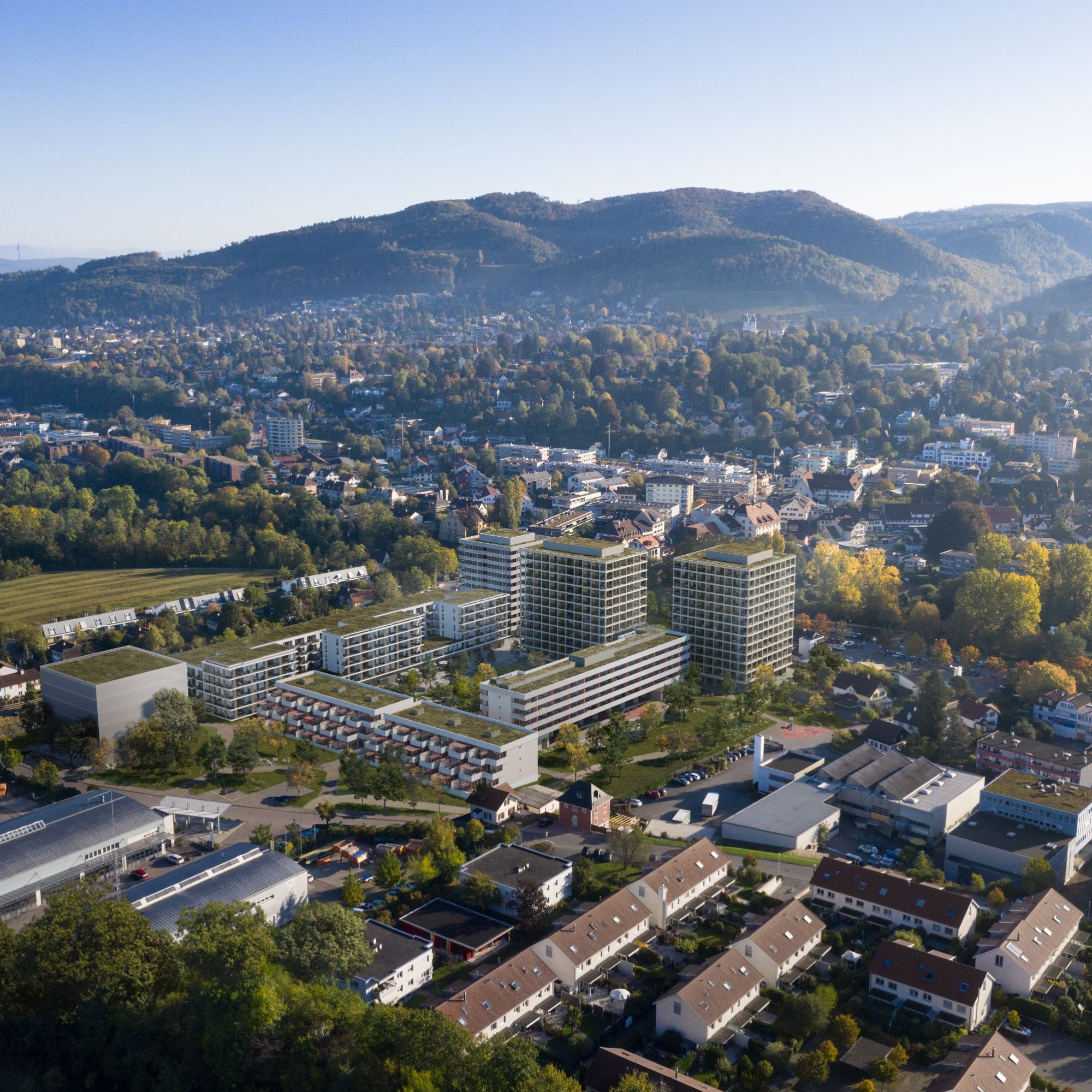 Stöcklin-Areal Aesch Reinach Hochhäuser Mischquartier