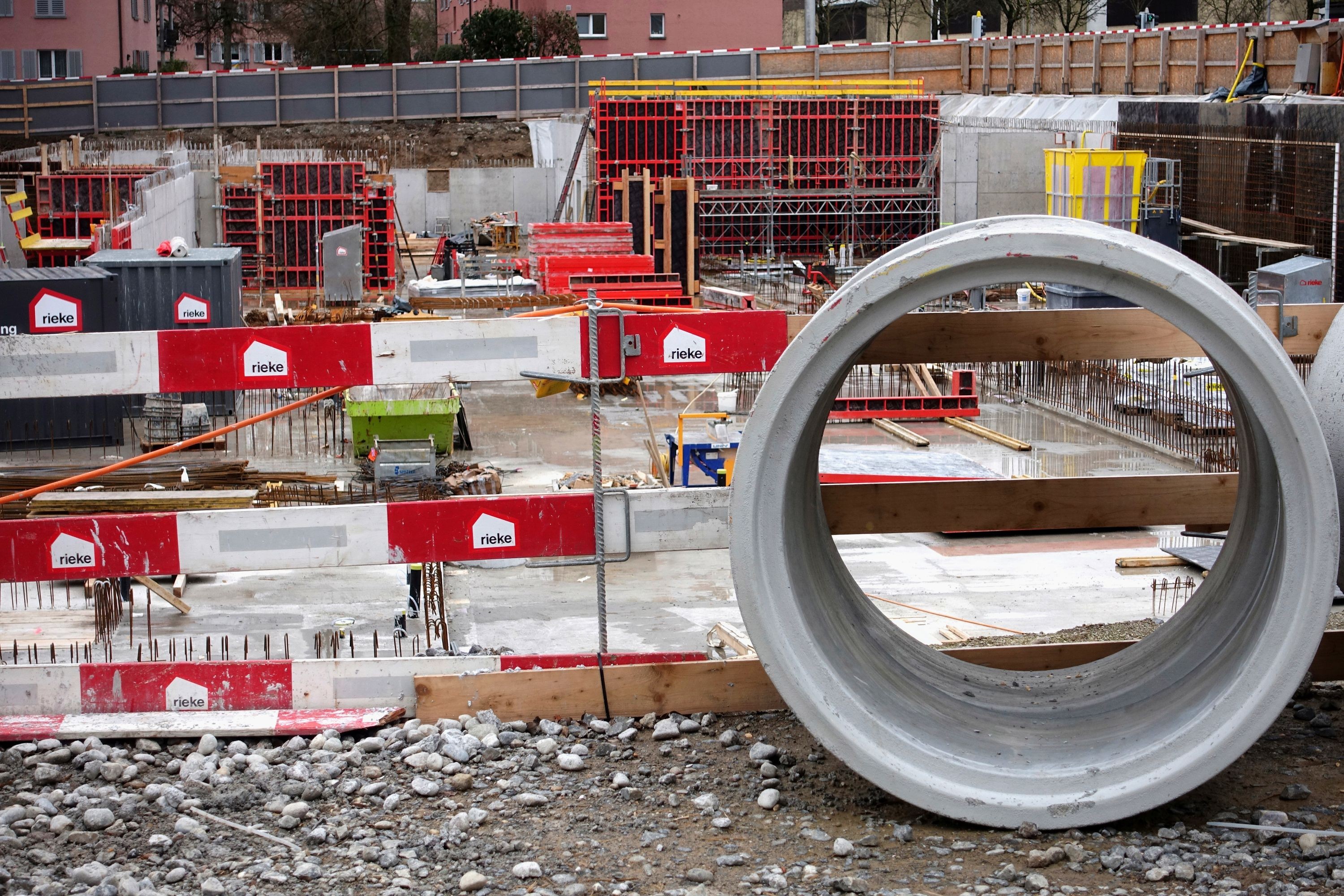 Baustelle an der Wehntalerstrasse in Zürich