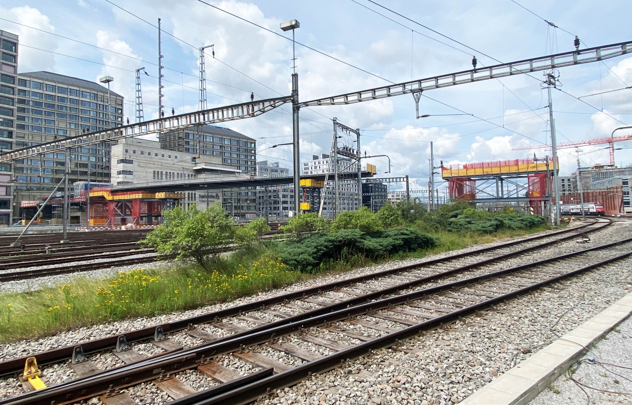 Bau des Negrellistegs beim HB Zürich