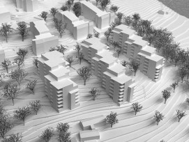 Modell Siegerprojekt Hochhüsliweid-Überbauung in Luzern