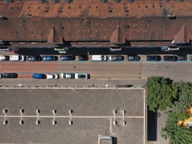 Luftbild der Roggenstrasse im Kreis 5 in der Stadt Zürich