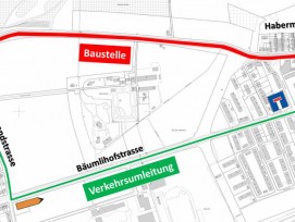 Plan zur Verkehrsumleitung nach Riehen Dorf in Basel-Stadt