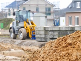 Baustelle für ein Einfamilienhaus