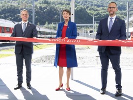 Banddurchschneidung am Ceneri-Basistunnel