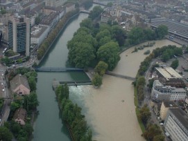 Hochwasser bei Zürcher Platzspitz