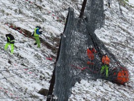 Steinschlagversuch am Flüelapass