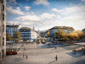 Visualisierung Neugestaltung Marktplatz in St. Gallen