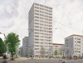 Visualisierung Wohntürme an Horburgstrasse in Basel