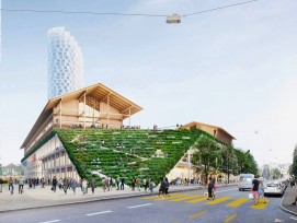 Visualisierung neues Sekundarschulhaus auf Dreispitz-Areal in Basel