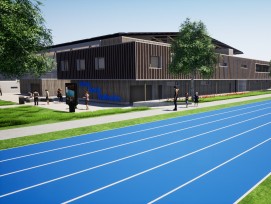 Visualisierung Solarfassade winter sports world