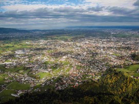 Zersiedelung Vorarlberger Rheintal Luftbild Dornbirn