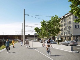 Visualisierung Velotunnel-Rampe am Sihlquai in Zürich