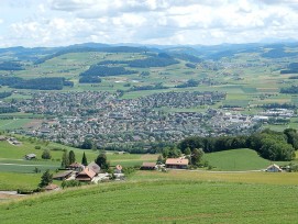 Münsingen vom Chutzen (Belpberg) aus gesehen