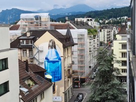 Klimaschutz-Wandbild in Stadt Luzern