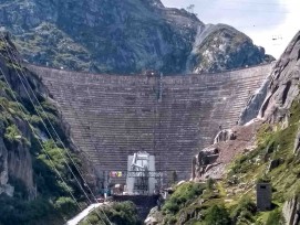 Recyclinganlagen vor Spitallamm-Staumauer