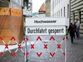 Strassensperrungen beim Regierungsgebäude in Luzern