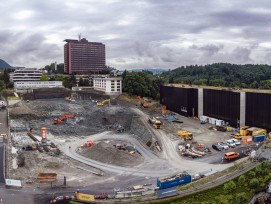 Aushubarbeiten beim Luzerner Kantonsspital