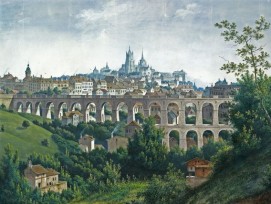 Tal des Flusses Flon und die Gran Pont Brücke um 1845