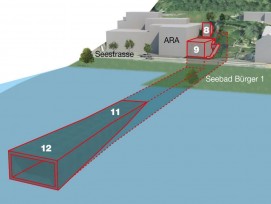 Visualisierung Hochwasserstollen Auslaufbauwerk in Thalwil