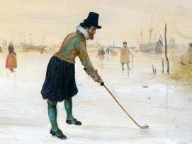 Kolvspieler auf dem Eis, Hendrick Avercamp