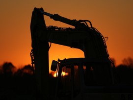 Bagger Sonnenuntergang