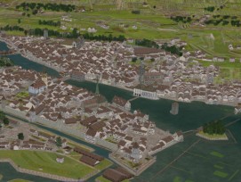 Stadt Zürich 3D-Karte um 1800