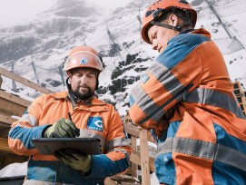 Samsung Galaxy Tab Active Pro bei Baustelle auf dem Jungfraujoch