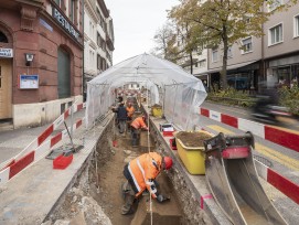 Bauarbeiten Fernwärmeausbau Wettsteinplatz Basel-Stadt