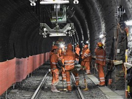 Bauarbeiten im Lötschberg-Scheiteltunnel von Sommer 2019