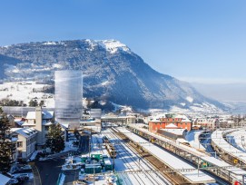 Visualisierung Hochhaus Rigi Bahnen bei Bahnhof Arth-Goldau