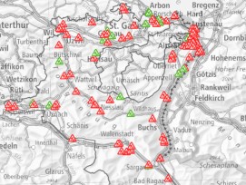 Karte Strassenbaustellen Kanton St. Gallen