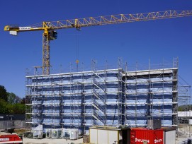 Baustelle in Gelterkinden, Hybridbauweise