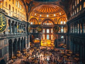 Inneres der Hagia Sophia im Mai 2021.