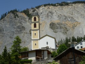 Rutschung Bergdorf Brienz in Graubünden