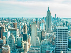 Blick auf Manhattan, New York.