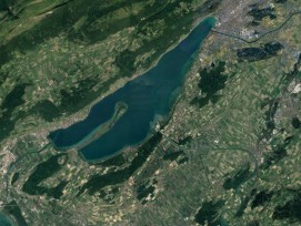 Satellitenbild Biel und Ins/Kerzers am Bielersee Seelandtangente