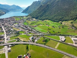 Visualisierung Überbauung Brunnen Nord Blick Richtung See