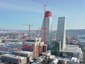 Baustelle pRED Areal im Schnee