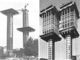 Bauarbeiten am Torres de Colón in Madrid