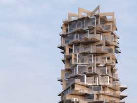 "Tall Pile of CLT", Visualisierung, Turm